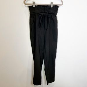 Cupcakes & cashmere black paper bag waist pants